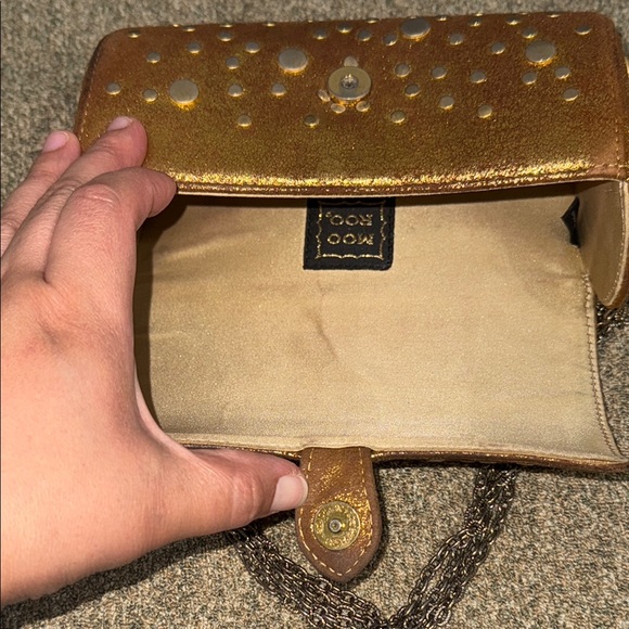 Moo Roo Gold Clutch with Sparkling Accents - Picture 11 of 14